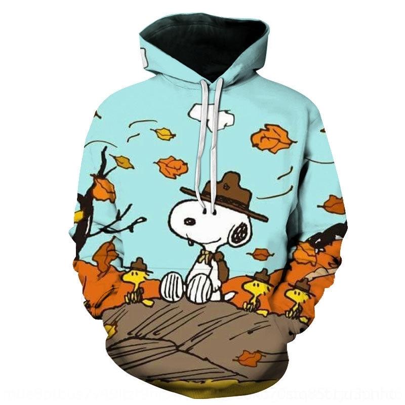 3D Printed Snoopy Digital Casual Hoodie Pullover Sweatshirt