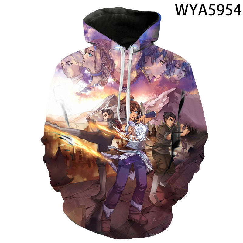 Anime 3D Printed Avatar The Last Airbender Hoodies Pullovers Sweatshirt