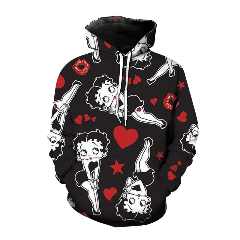 Anime Cartoon Sexy Girl 3D Printed Sweatshirt - Betty Boop Hoodies