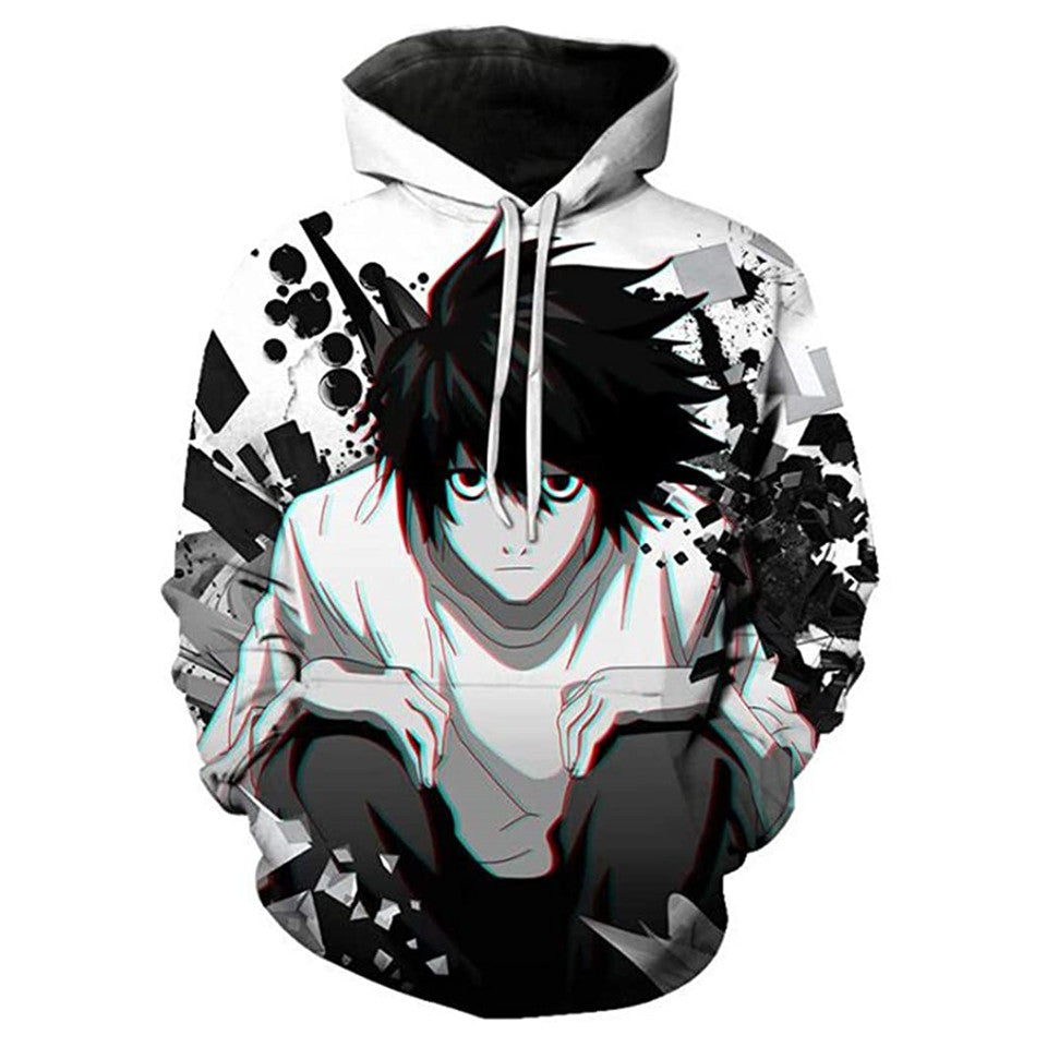 Anime Death Note Hoodie - L·Lawliet 3D Print Pullover Hoodie