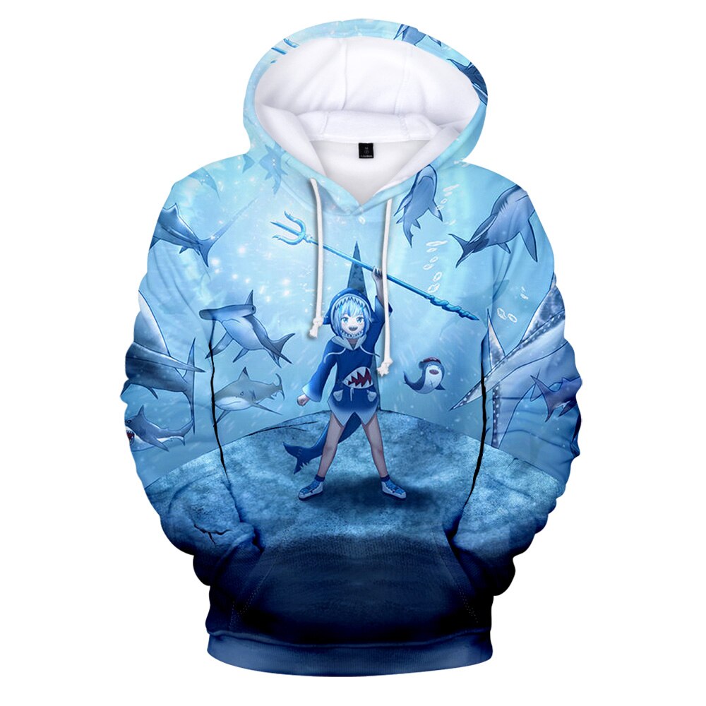 Anime Gawr Gura 3D Print Hoodies - Fashion Sweatshirt Pullover