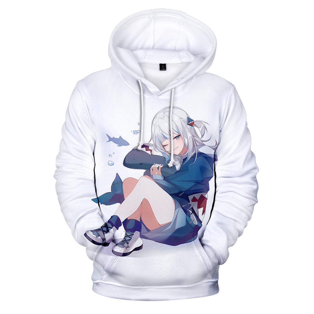 Anime Gawr Gura 3D Printed Hooded Pullover Sweatshirt Hoodies