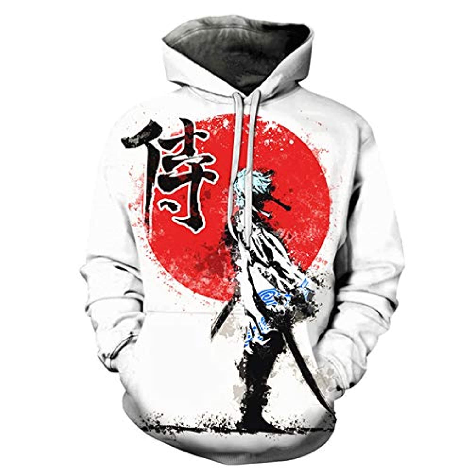 Anime Gintama Hoodies - Sakata Gintoki 3D Print Pullover Hoodie with Front Pocket