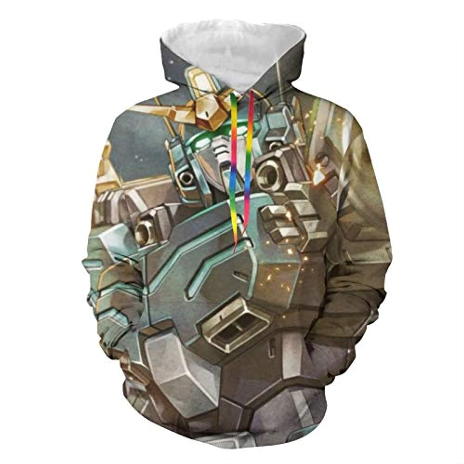 Anime Gundam Hoodie - 3D Print Pullover Hoodie with Big Pockets