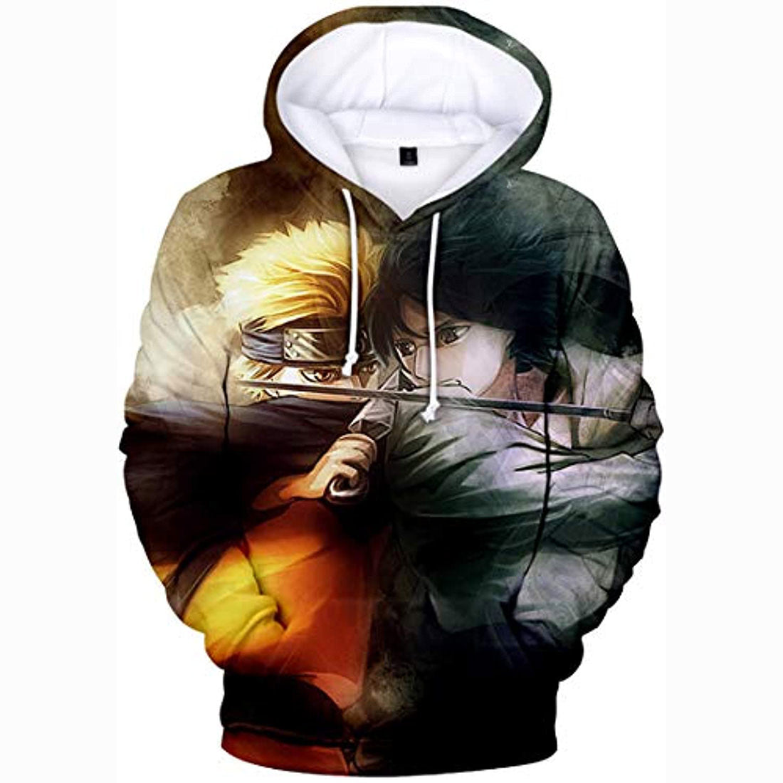 Anime Naruto Hoodie Black Inky Battle Sasuke Naruto Pullover Hoodie