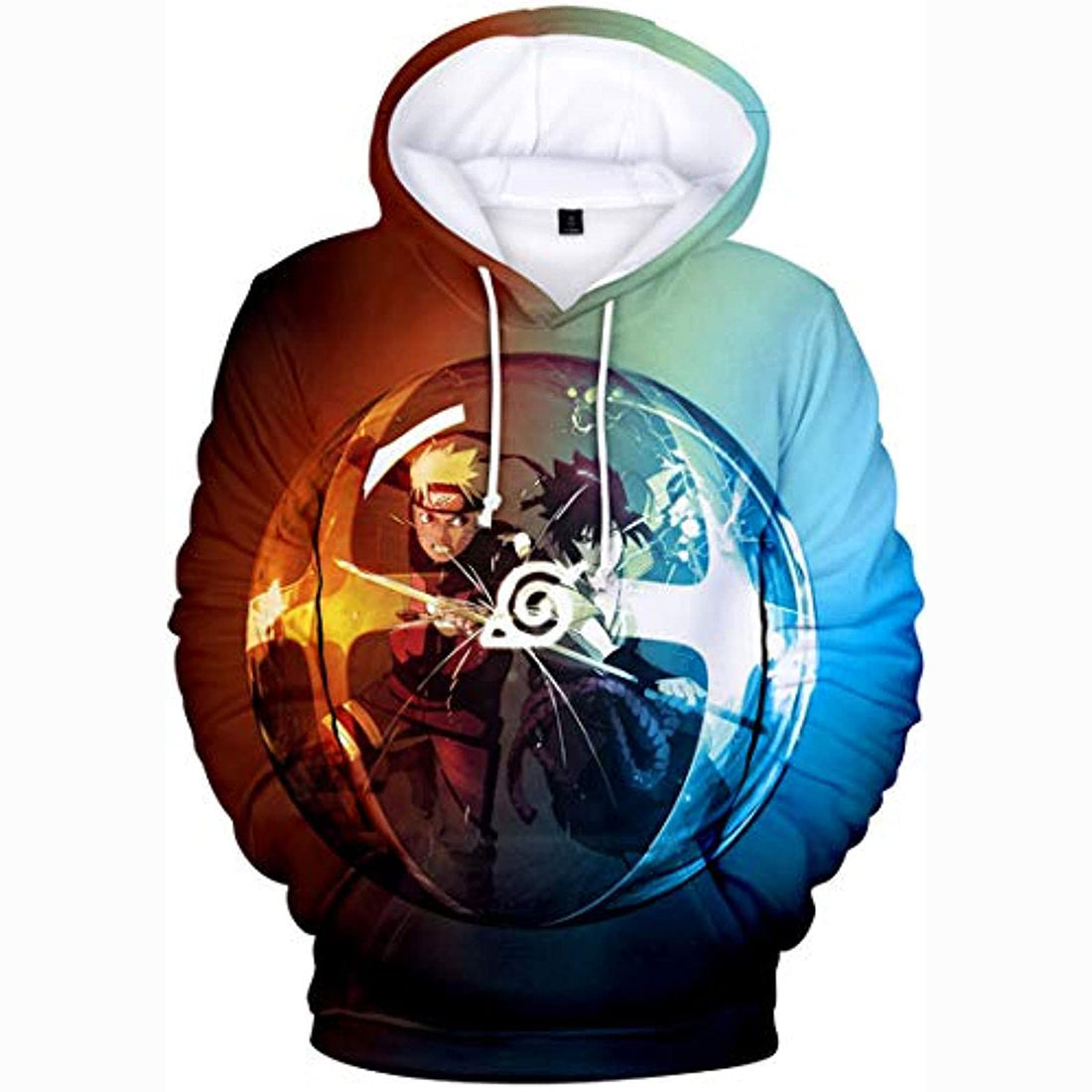 Anime Naruto Hoodie Glass Ball Uzumaki Naruto Uchiha Sasuke Pullover Hoodie