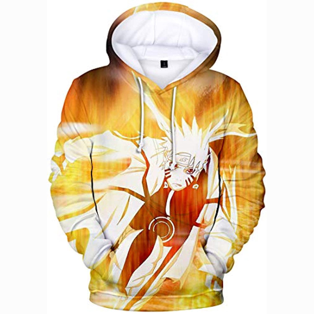 Anime Naruto Hoodie Golden Shining Uzumaki Naruto Pullover Hoodie