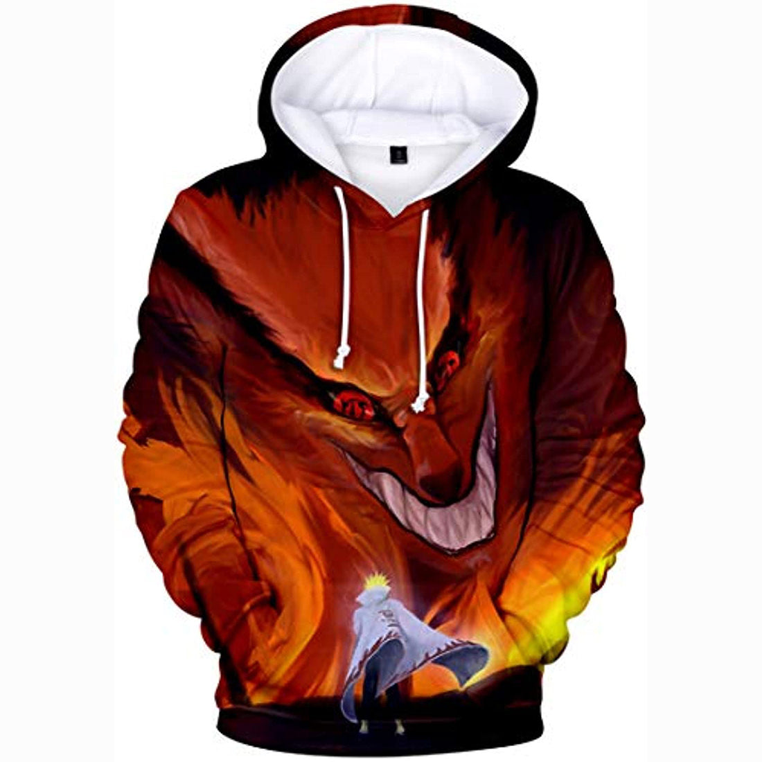 Anime Naruto Hoodie Red Beast Pullover Hoodie