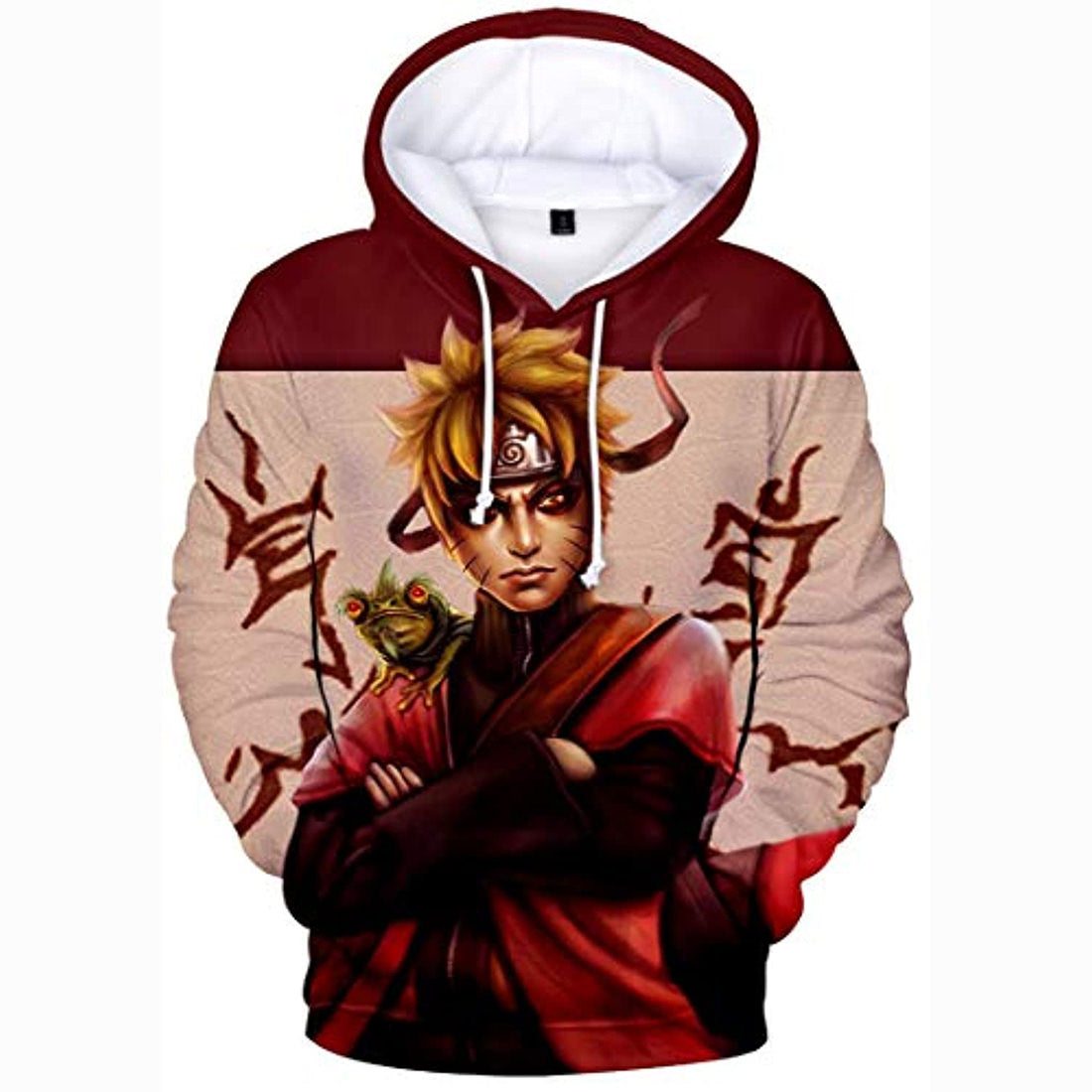 Anime Naruto Hoodie Red Uzumaki Lizard Pullover Hoodie