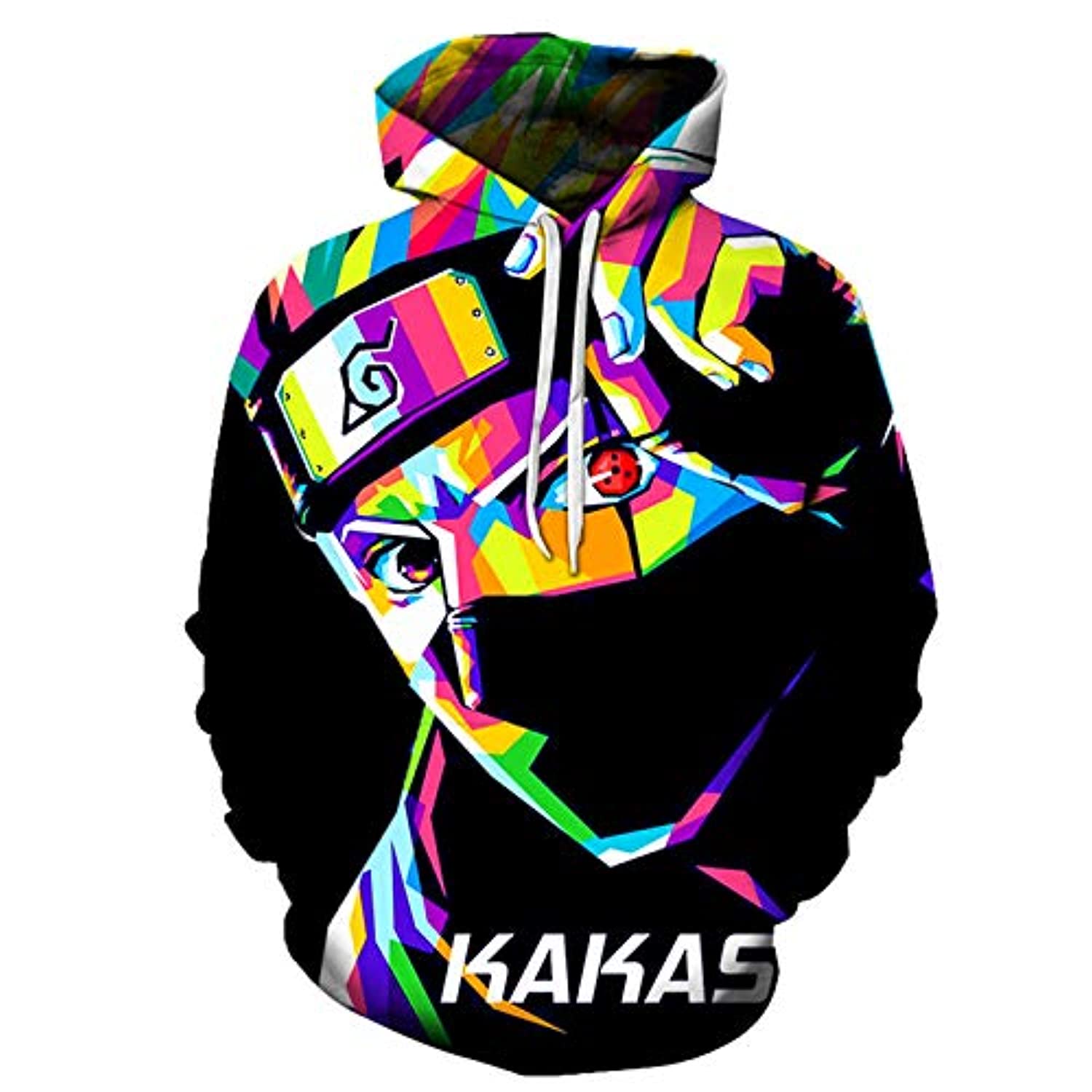 Anime Naruto Hoodies Kakashi Hatake 3D Print Colorful Pattern Pullover Hoodie