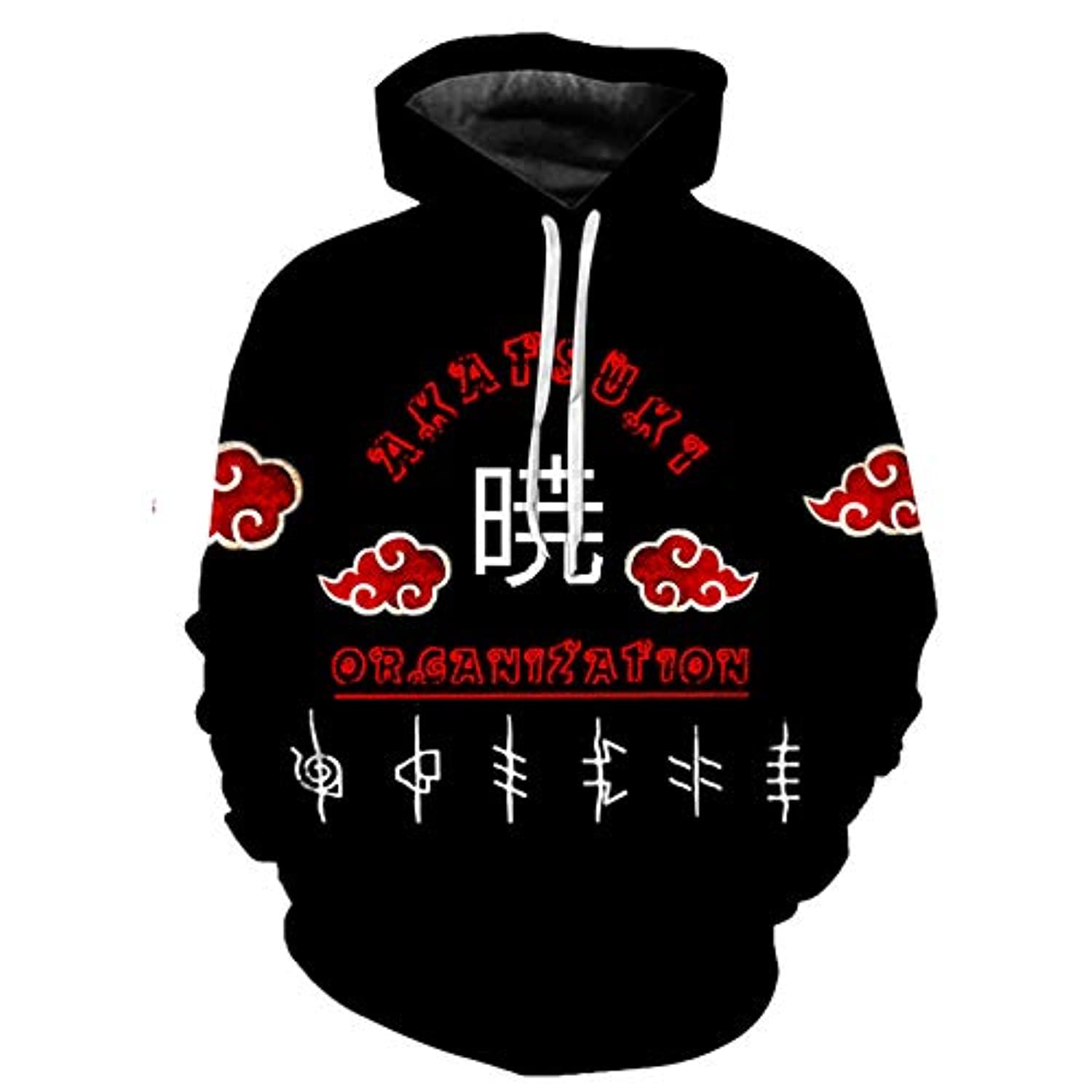 Anime Naruto Hoodies Organization 3D Print Pattern Pullover Hoodie