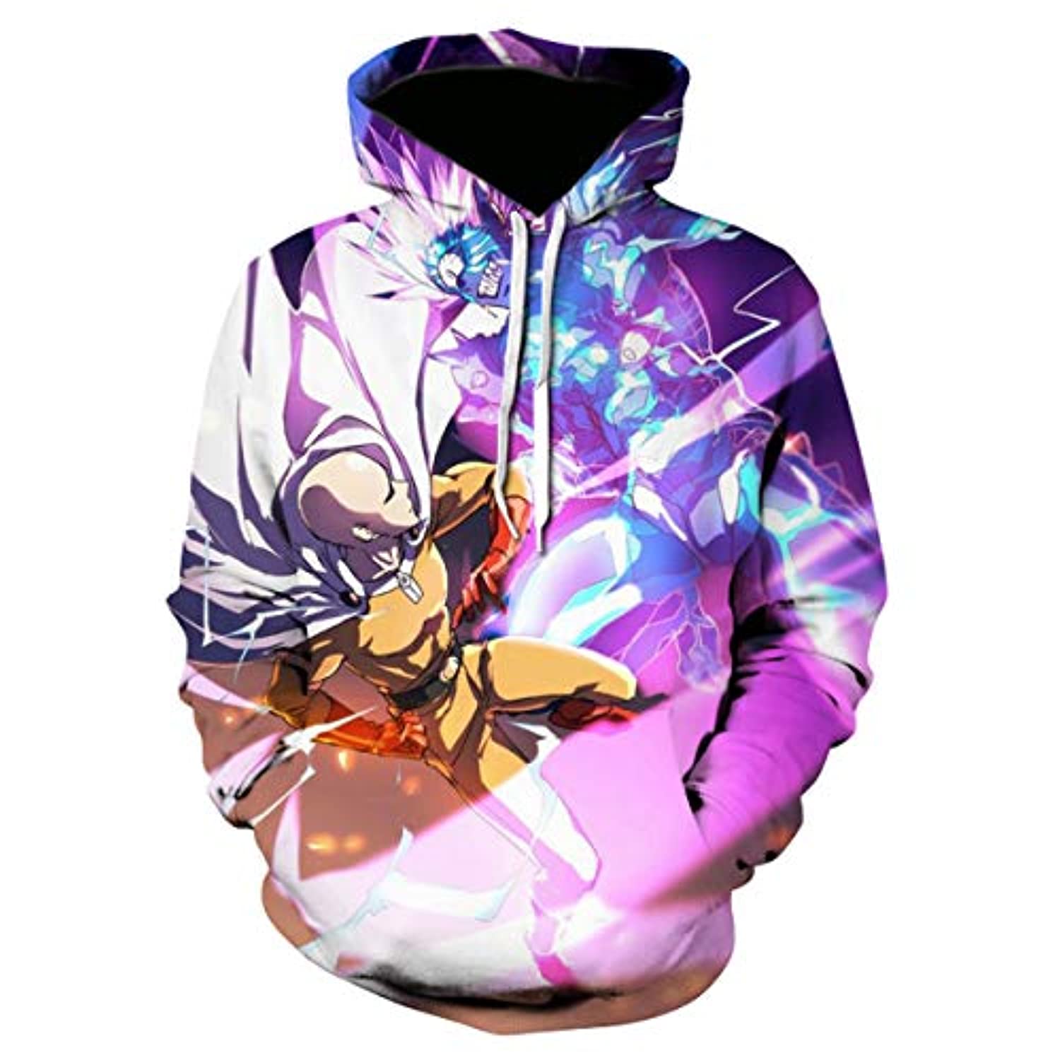 Anime One Punch Man Hoodies - Saitama 3D Print Purple Pullover Hoodie