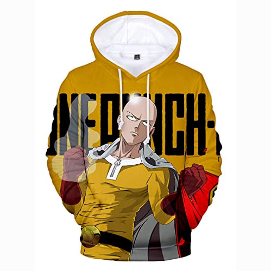 Anime One Punch Man Hoodies - Saitama 3D Print Yellow Pullover Hoodie