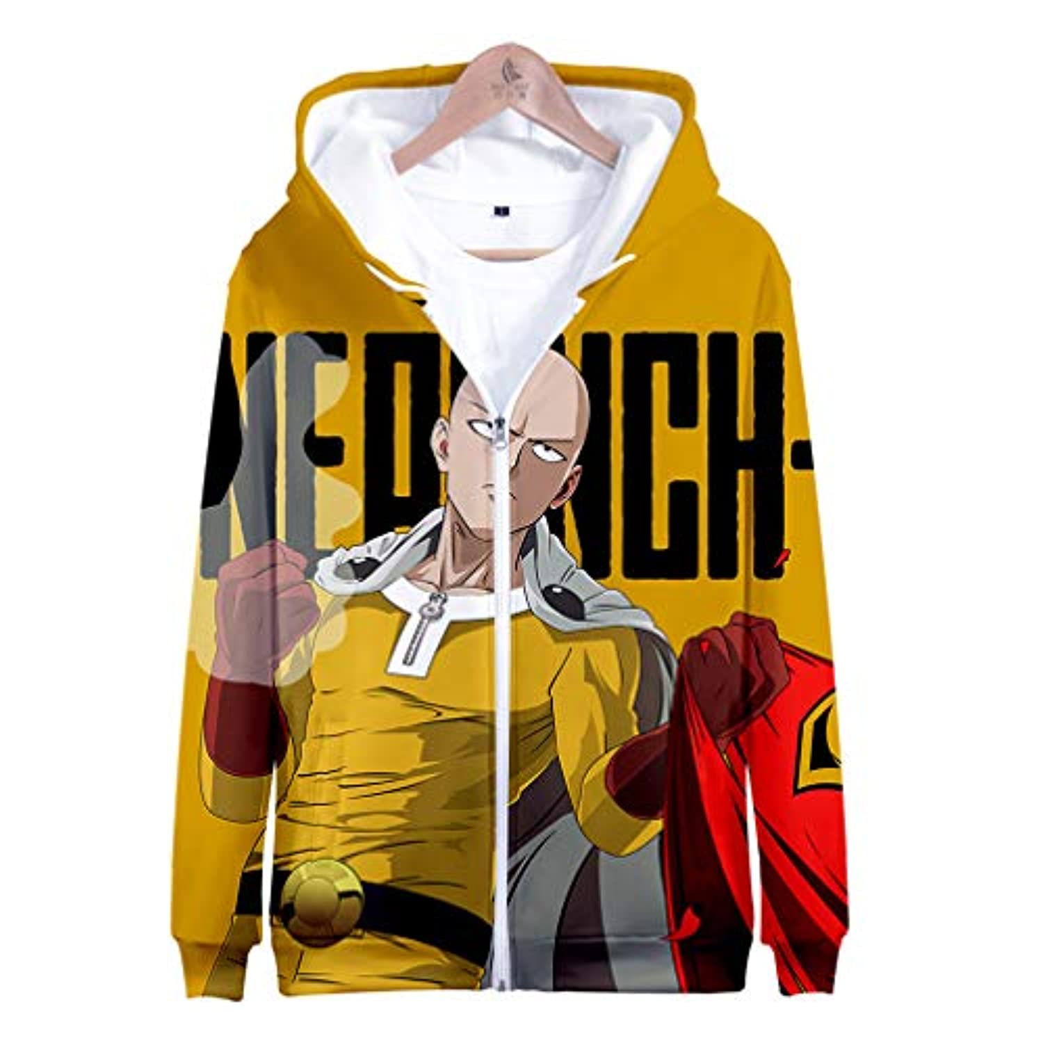 Anime One Punch Man Zip Up Hoodies - Saitama 3D Print Zip Hoodie