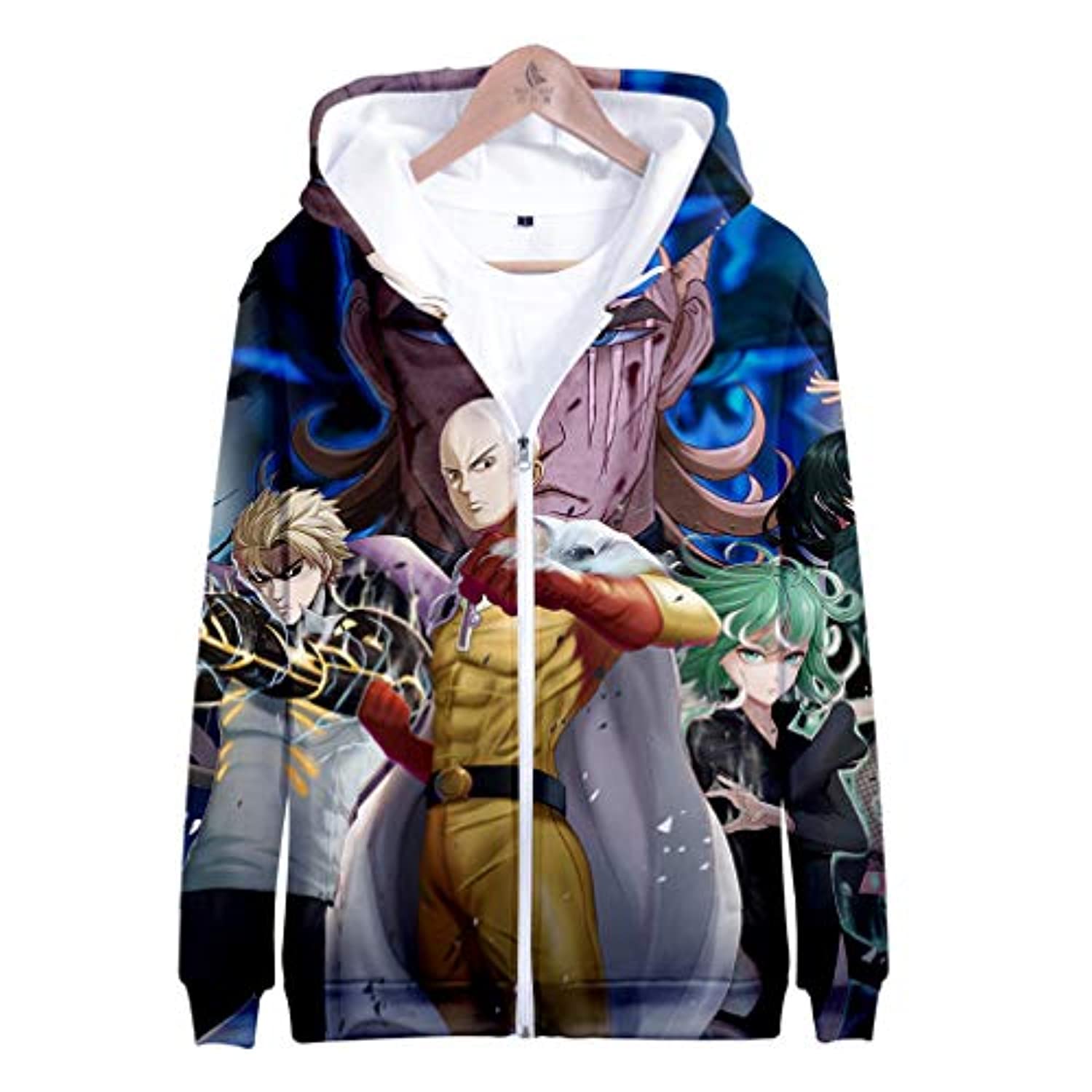 Anime One Punch Man Zip Up Hoodies - Saitama Genos Tatsumaki 3D Print Zip Hoodie