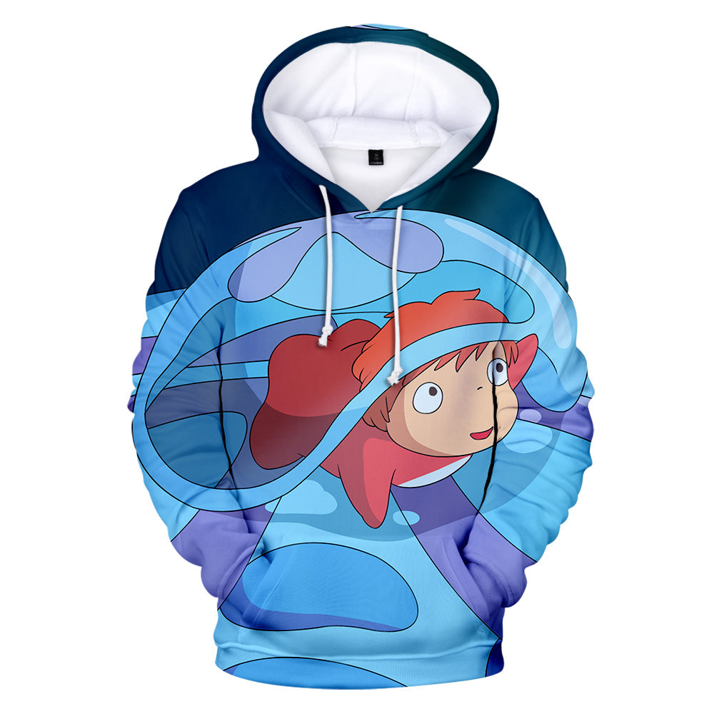 Anime Ponyo On The Cliff Hoodies Tracksuits - 3D Hoodies Sweatshirt