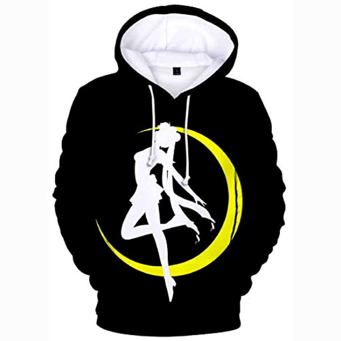 Anime Sailor Moon Hoodie - 3D Print Black Pullover Hoodie