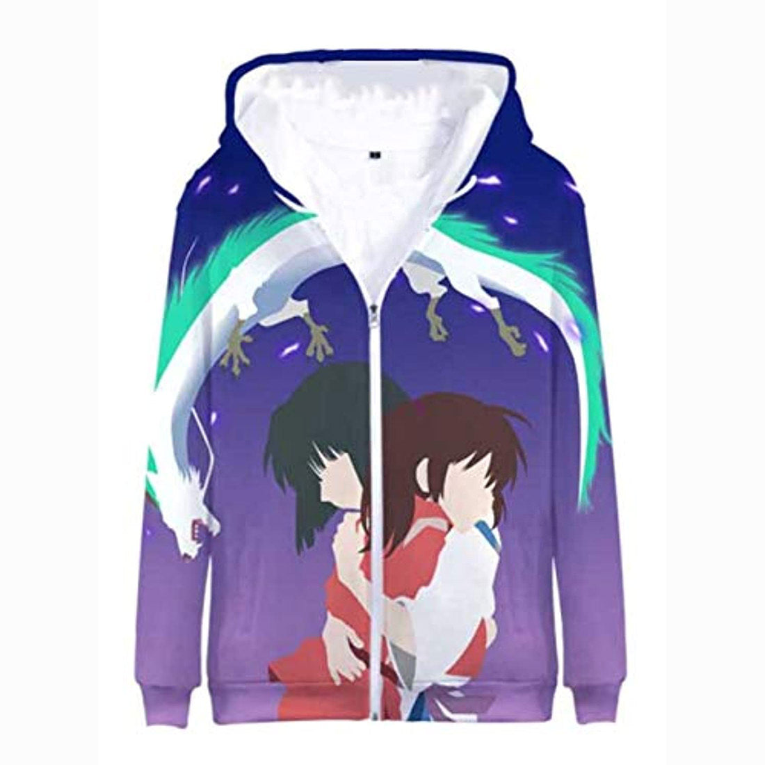 Anime Spirited Away Hoodies - 3D Zip Up Hooded Jacket for Adult