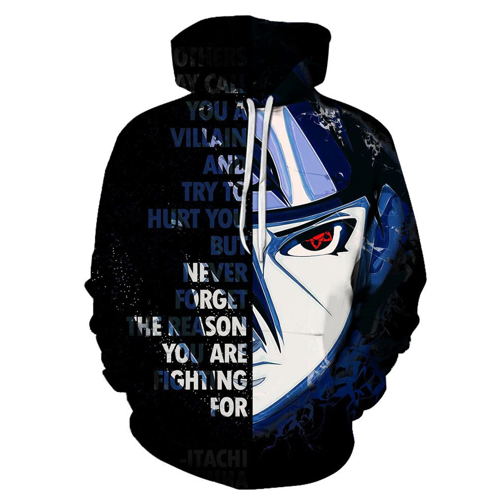 Anime Uchiha Sasuke Hoodie-Naruto 3D Printed Hooded Casual Pullover