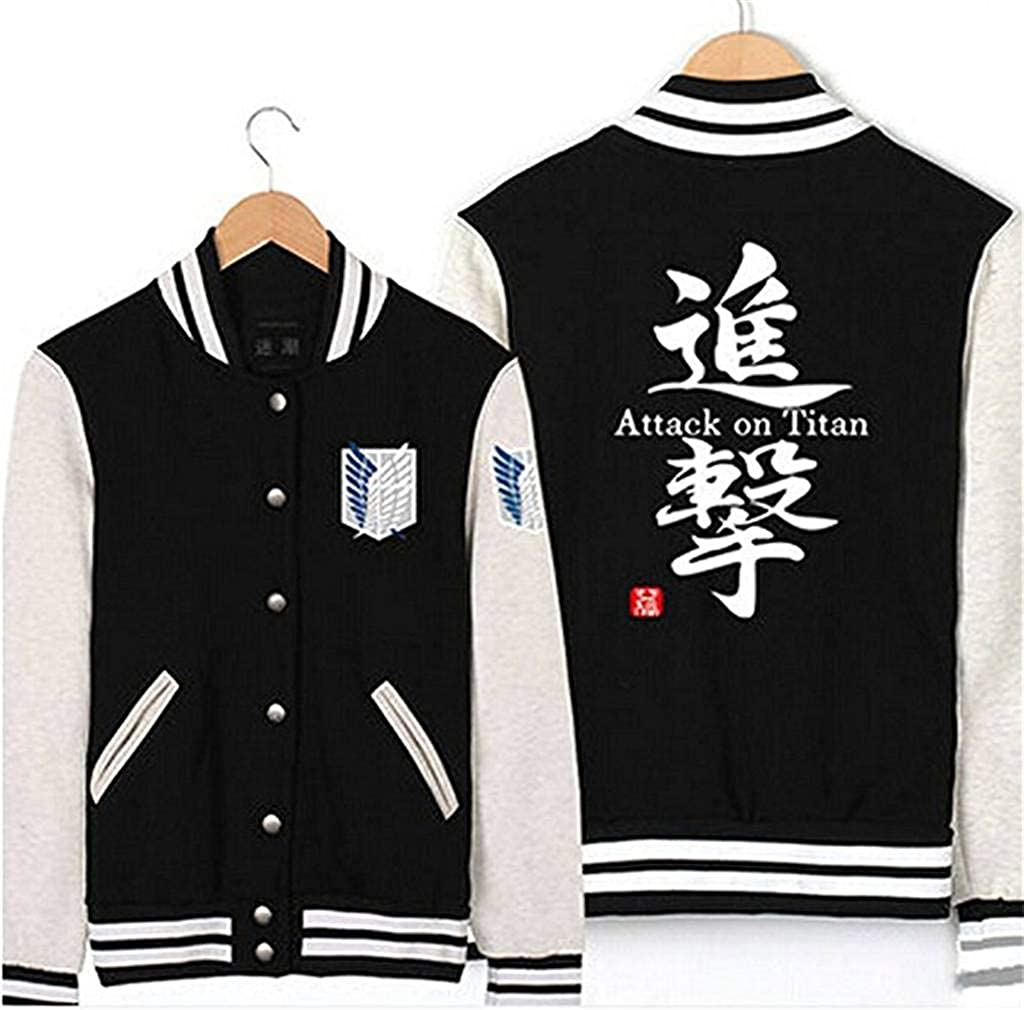 Attack on Titan Anime Unisex Slim Fit Varsity Baseball Uniform Lightweight Jacket Sport Coat