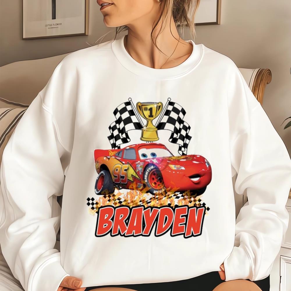 Cars Lightning Mcqueen Custom T-shirt Personalize Birthday Gift