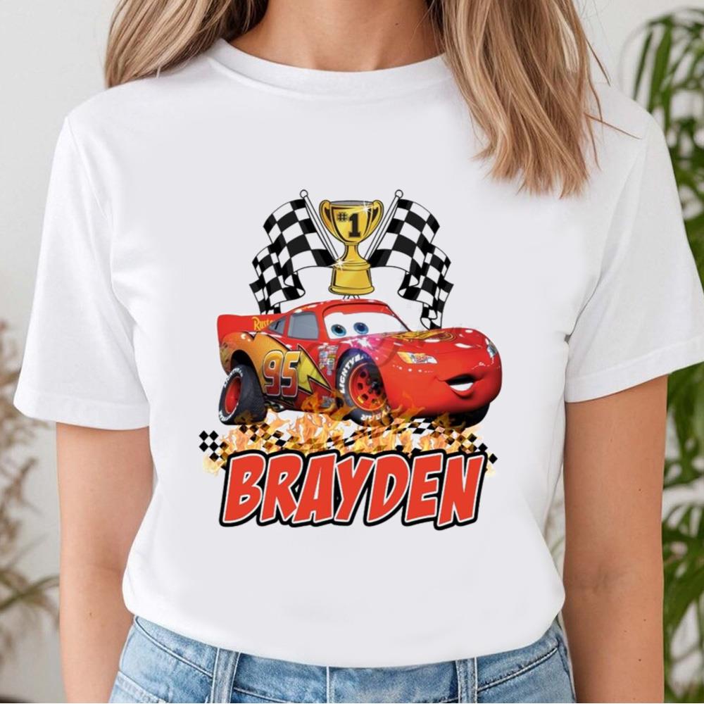 Cars Lightning Mcqueen Custom T-shirt Personalize Birthday Gift