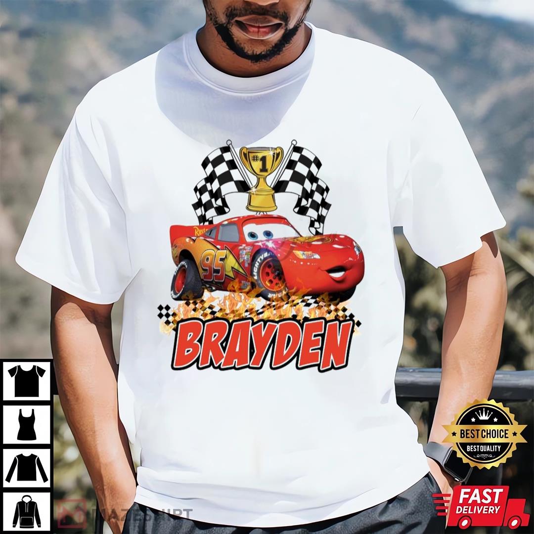 Cars Lightning Mcqueen Custom T-shirt Personalize Birthday Gift