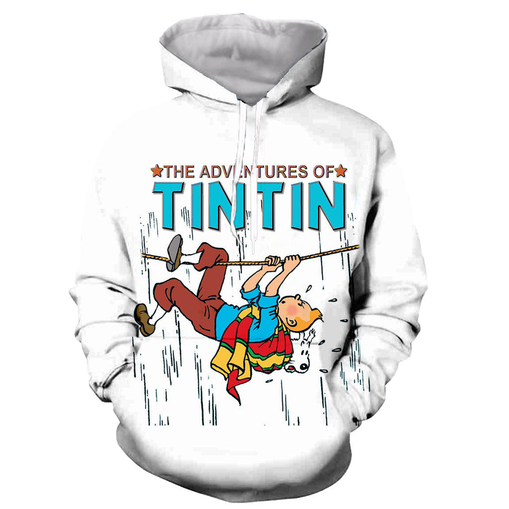 Cartoon Tintin Funny Fashion 3D Printed Hoodies Sweatshirts Hoodies