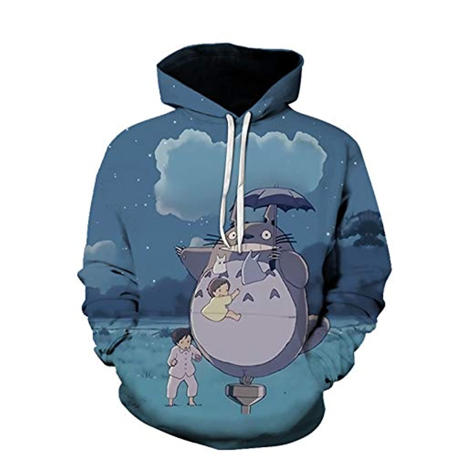 Cartoon Totoro Hoodie - Unisex 3D Print Hooded Pullover Sweatershirt