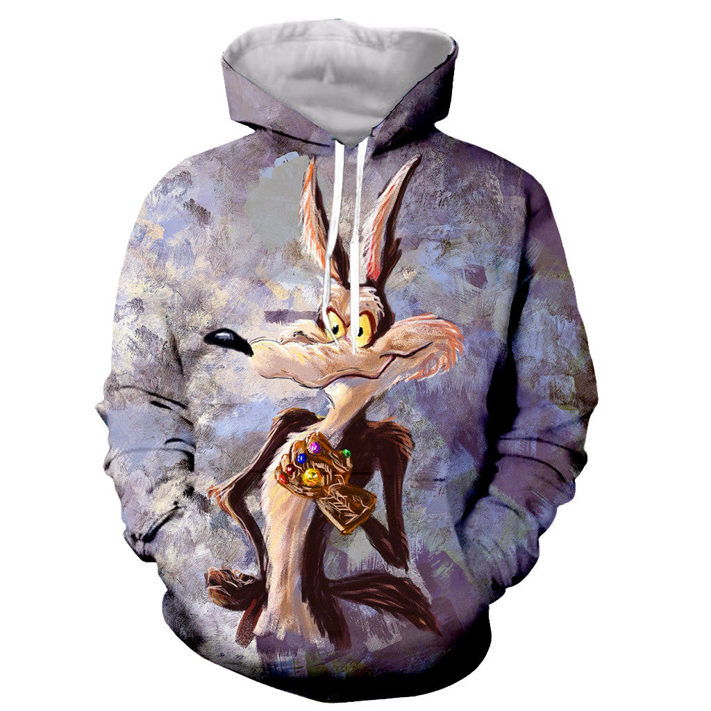 Cartton Road Runner & Wile E Coyote 3D Printed Hoodies