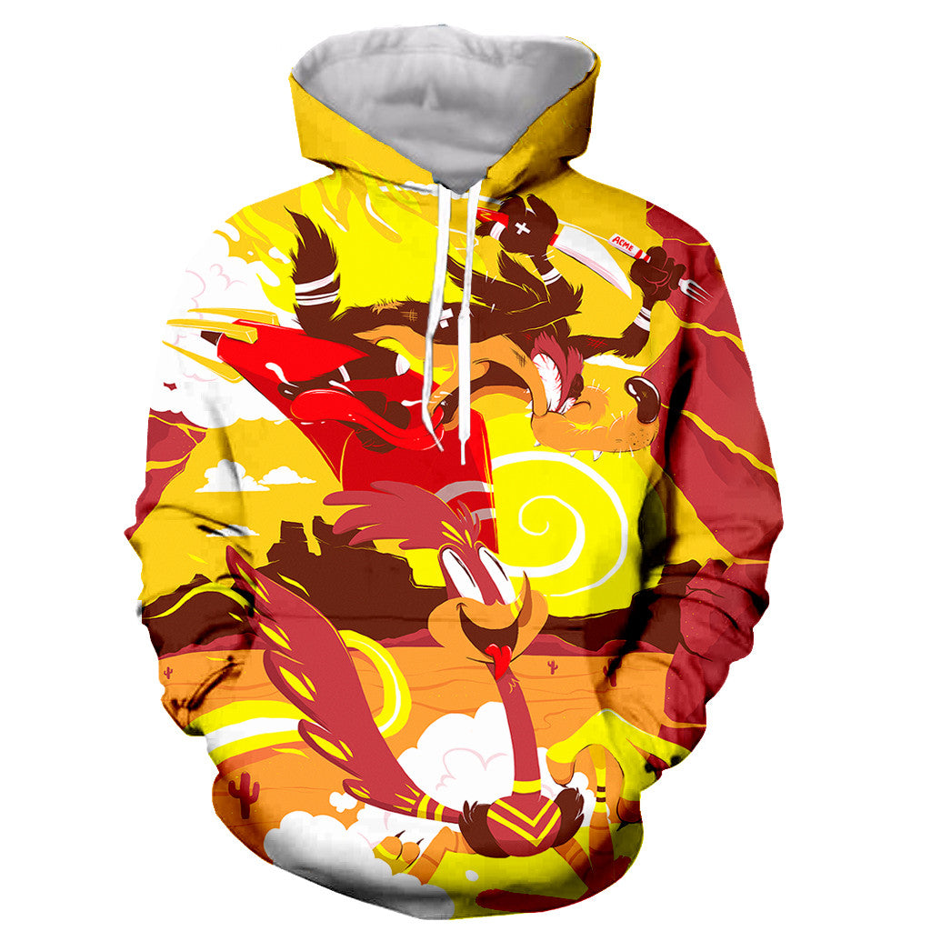 Cartton Road Runner & Wile E Coyote 3D Printed Hoodies Pullovers