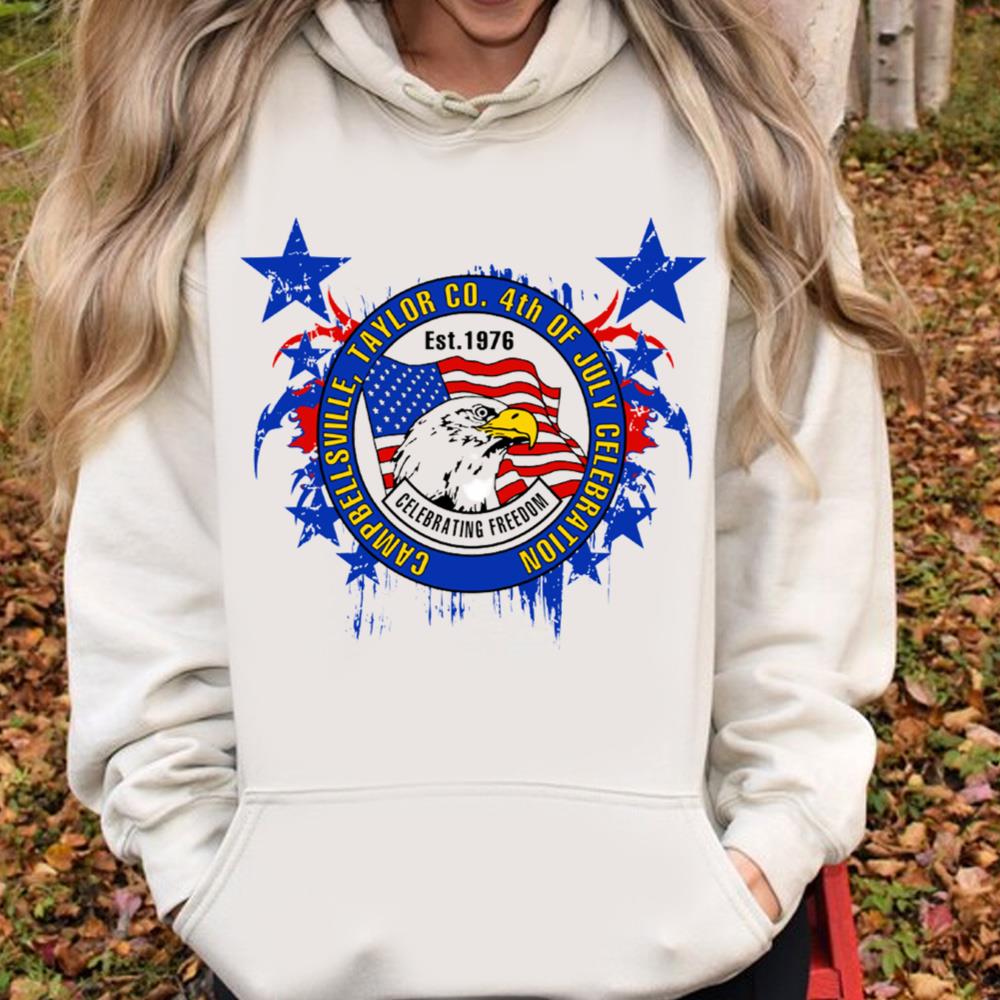 Celebrating Freesom 4th Of July, Eagle Logo T-Shirt