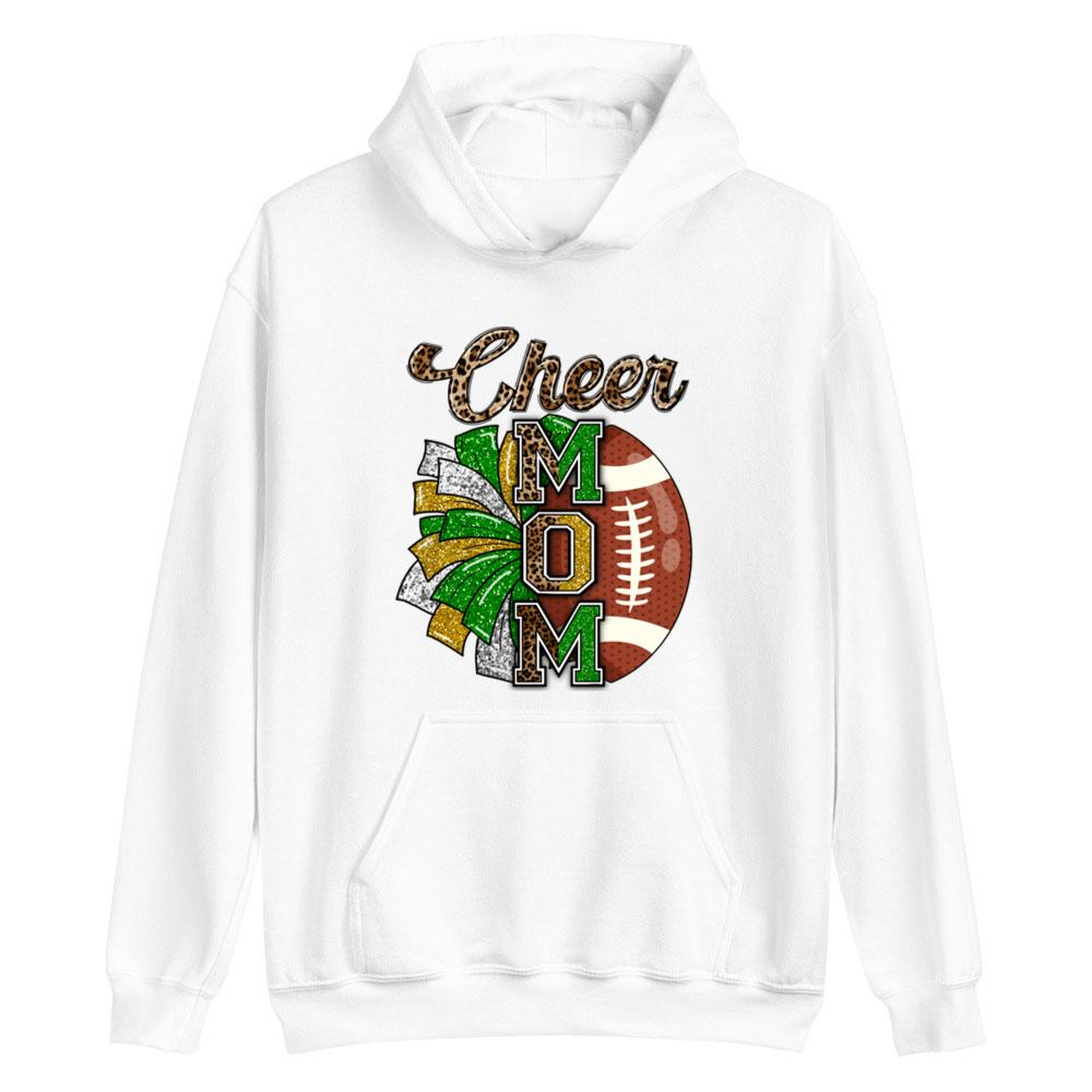 Cheer Mom Football And Pom Pom Green T-Shirt