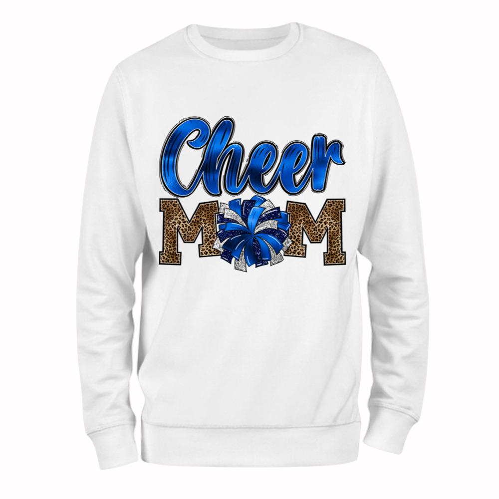 Cheer Mom Pom Pom Blue T-Shirt Mother's Day Gift