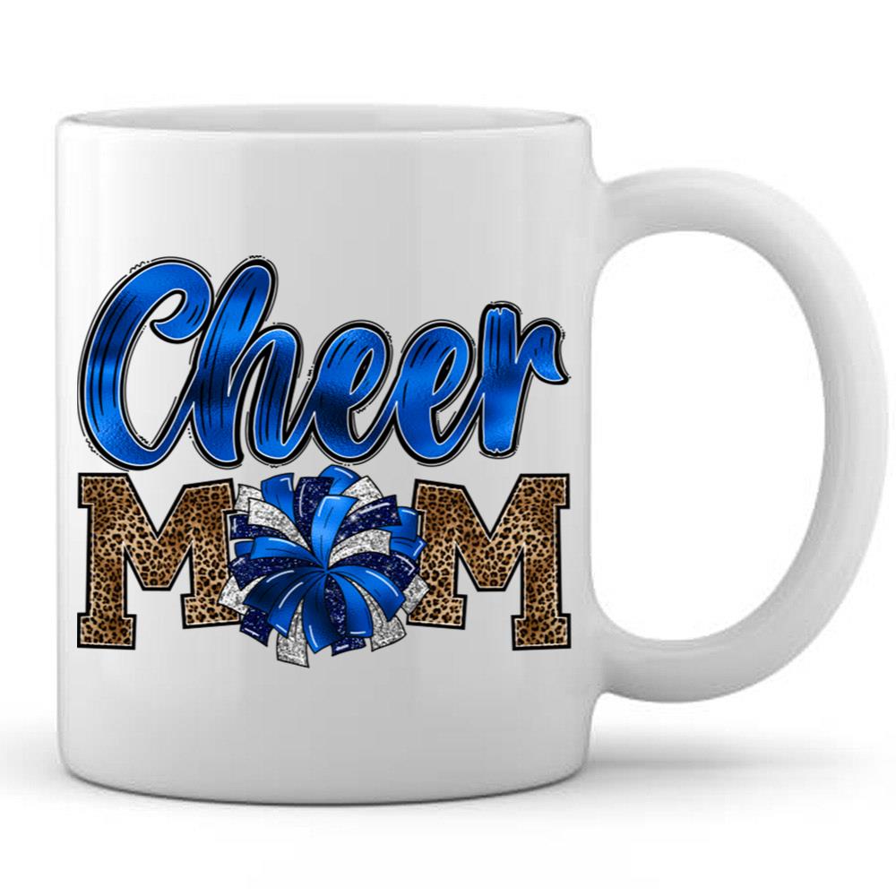 Cheer Mom Pom Pom Blue T-Shirt Mother's Day Gift
