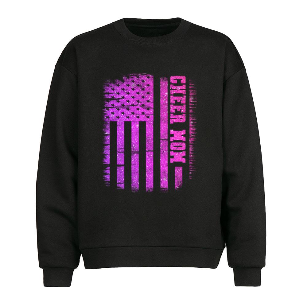 Cheer Mom Proud Cheerleading American Flag Cheer Mom T-Shirt