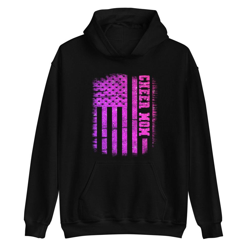 Cheer Mom Proud Cheerleading American Flag Cheer Mom T-Shirt