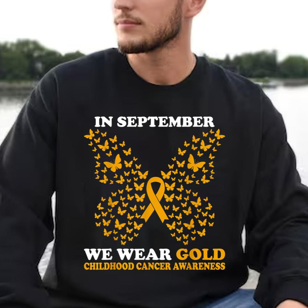 Childhood Cancer Awareness Shirt In September We Wear Gold Childhood