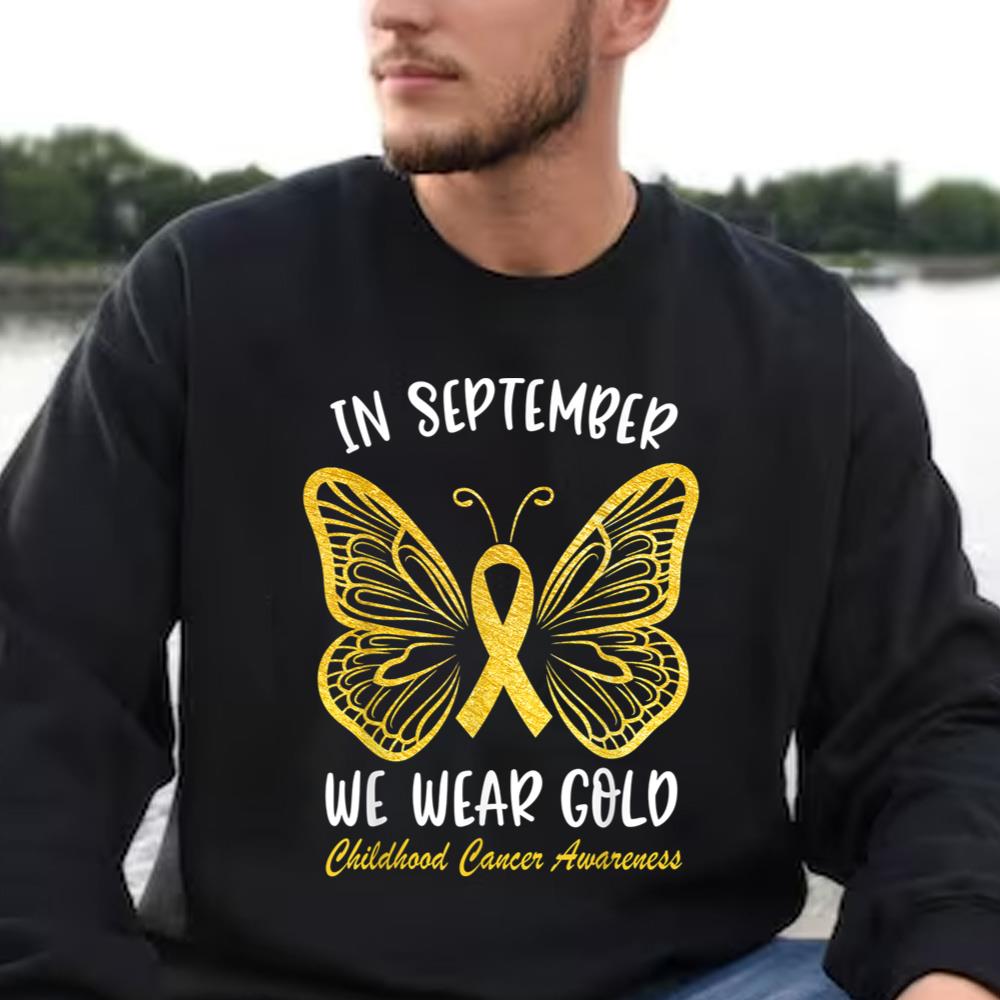 Childhood Cancer Awareness Shirt In September We Wear Gold Cute