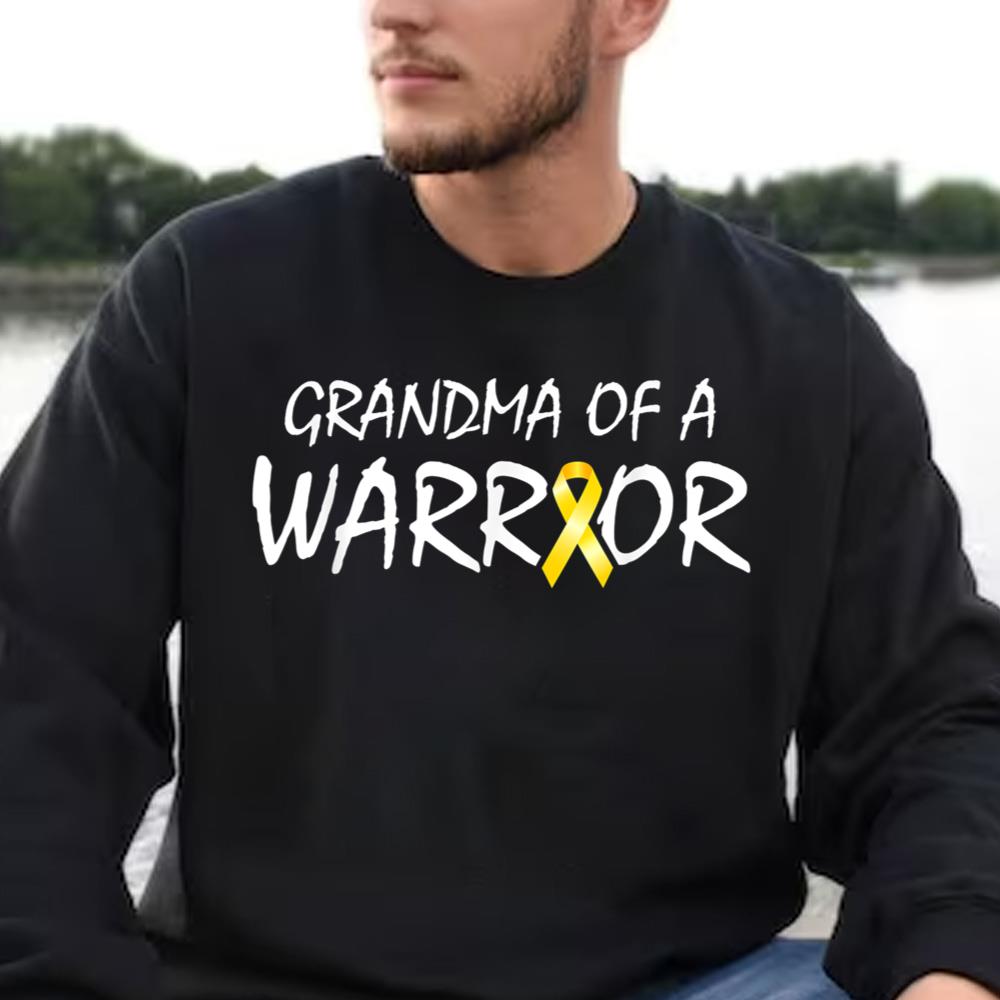 Childhood Cancer Awareness Shirts Grandma of a Warrior Childhood Cancer Awareness Ribbon