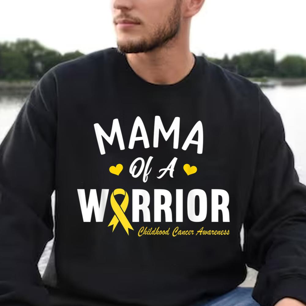 Childhood Cancer Awareness Shirts Mama Of A Warrior Hero Cute Heart