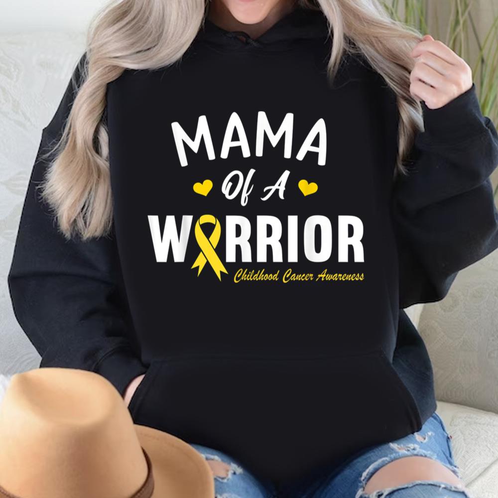 Childhood Cancer Awareness Shirts Mama Of A Warrior Hero Cute Heart
