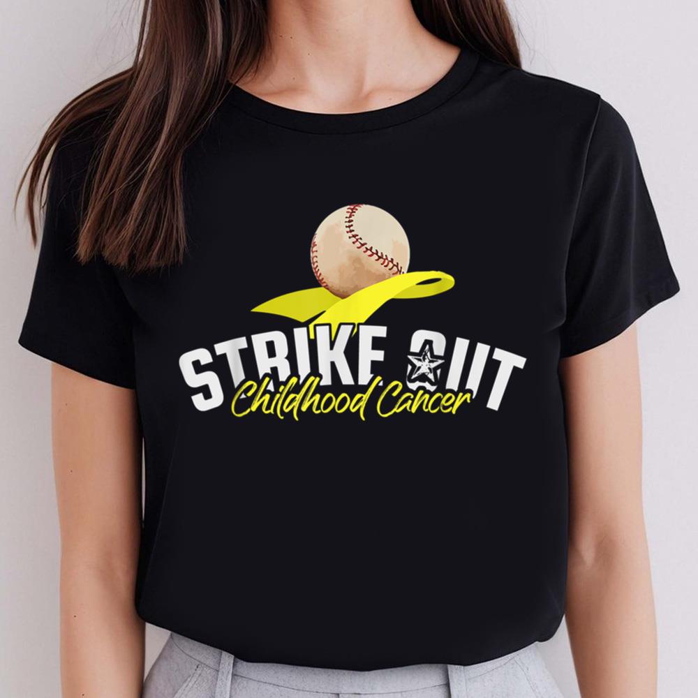 Childhood Cancer Awareness Shirts Strike Out Childhood Cancer Awareness Gold Ribbon Gift