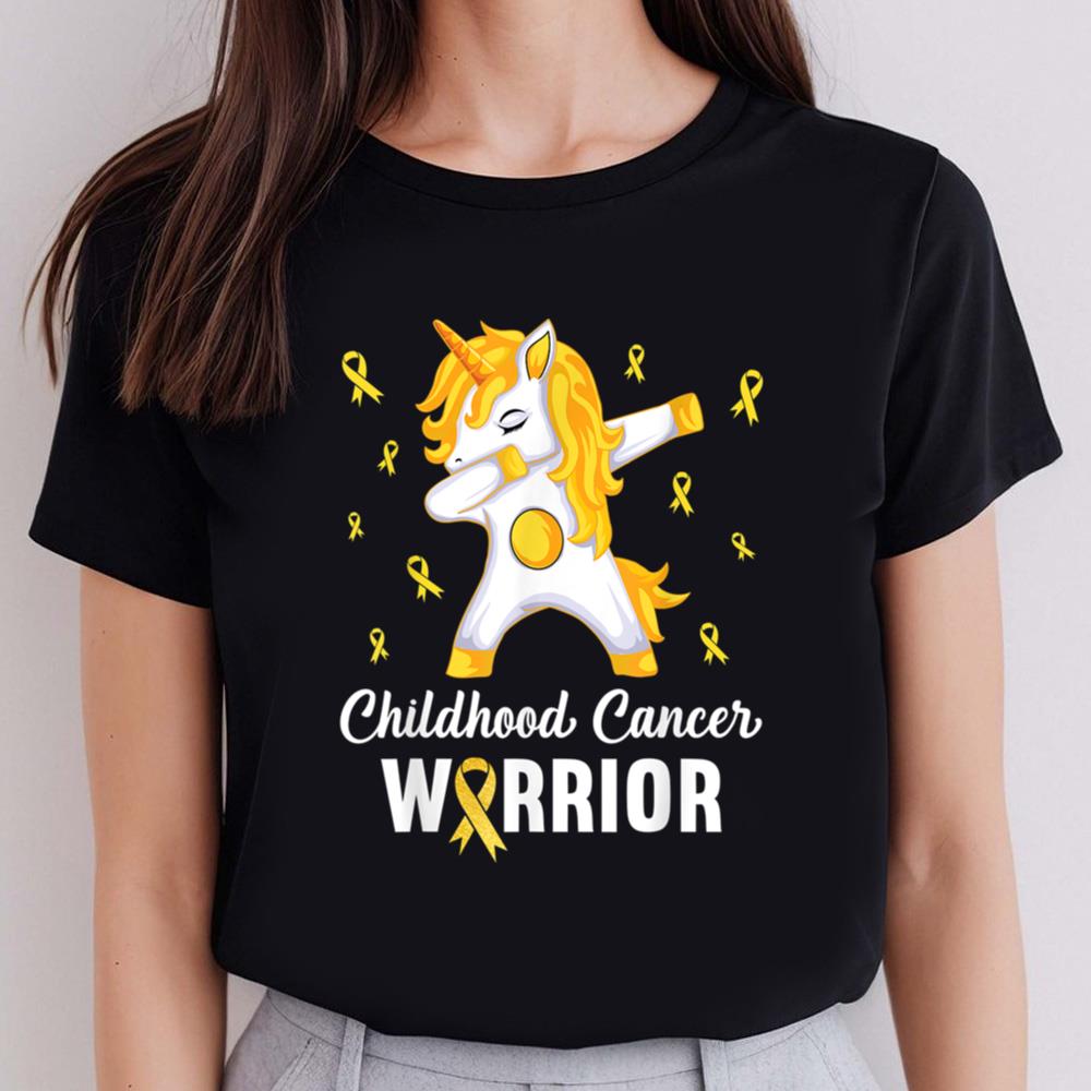 Childhood Cancer Awareness Shirts Unicorn Childhood Cancer Warrior In September We Wear Gold