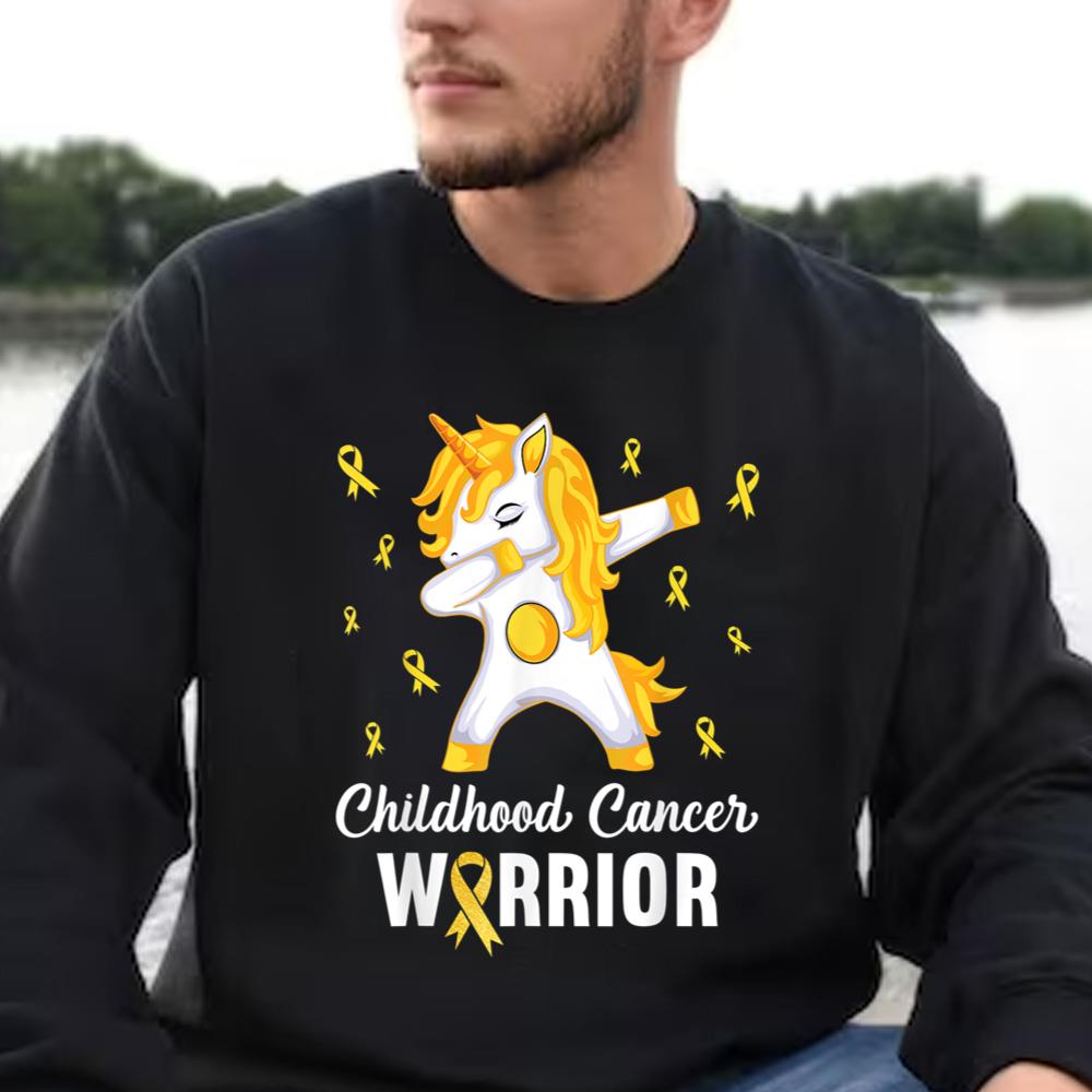 Childhood Cancer Awareness Shirts Unicorn Childhood Cancer Warrior In September We Wear Gold