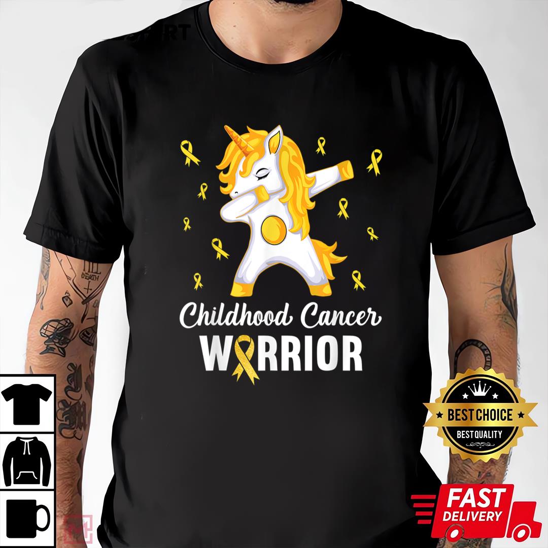 Childhood Cancer Awareness Shirts Unicorn Childhood Cancer Warrior In September We Wear Gold