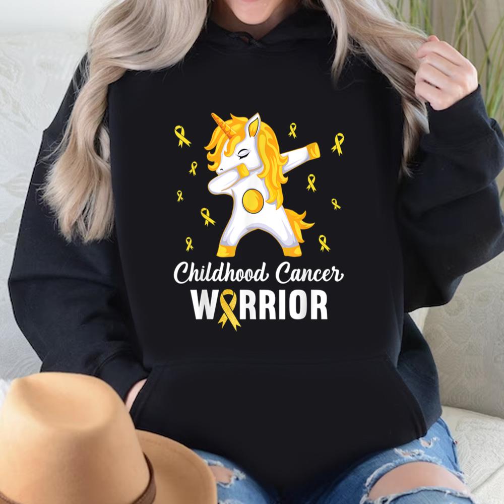 Childhood Cancer Awareness Shirts Unicorn Childhood Cancer Warrior In September We Wear Gold