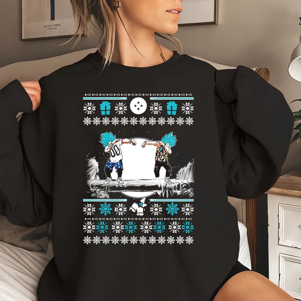 Christmas Saiyan Dab Ugly Sweatshirt T-Shirt, Dragon Ball Z Daddy Shirt, Super Saiyan Dad
