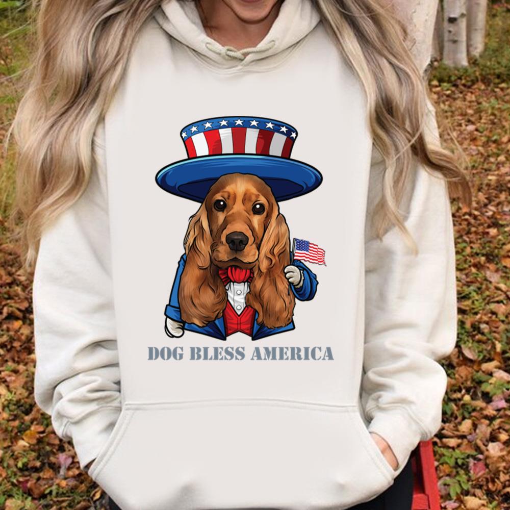 Cocker Spaniel Dog Bless America T-Shirt