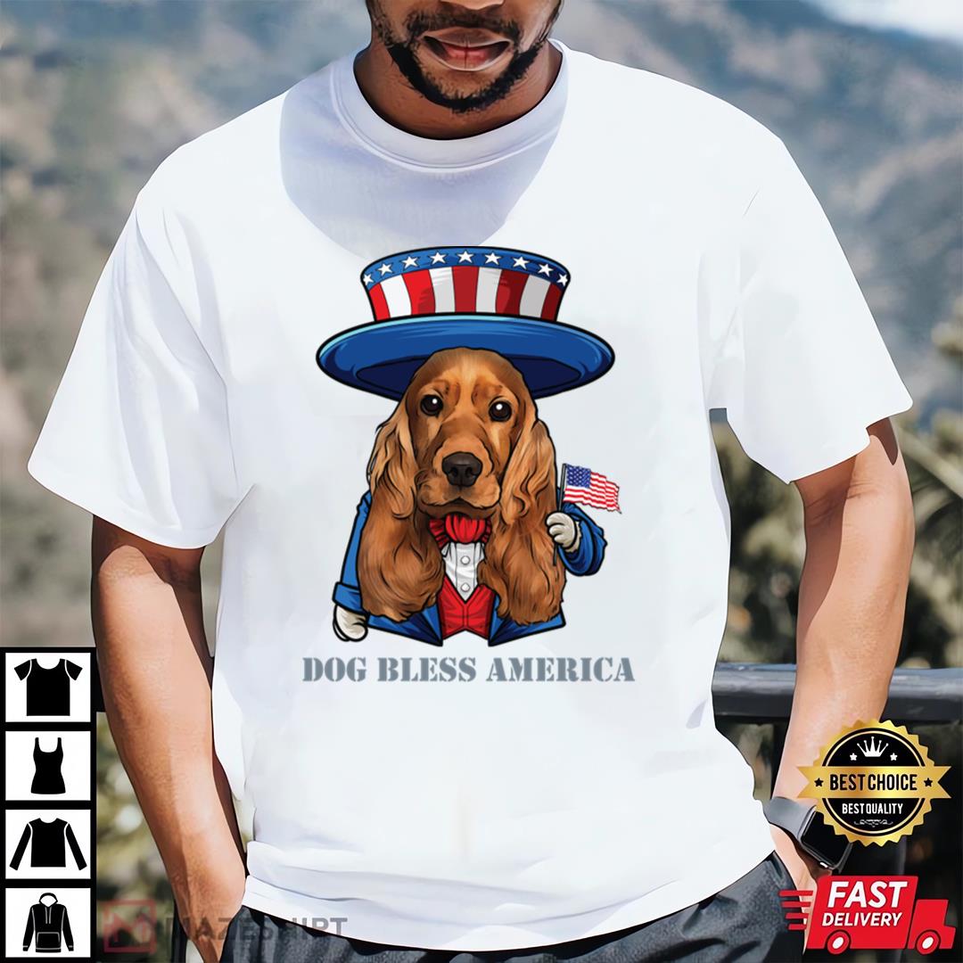 Cocker Spaniel Dog Bless America T-Shirt